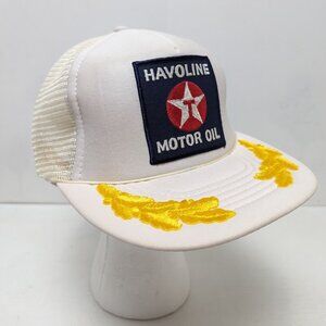 Vintage Havoline Texaco Motor Oil Trucker Hat Cap Mesh Back Snapback M/L - NEW